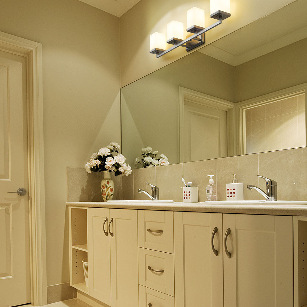 Tidal Bath Vanity Light in bathroom.