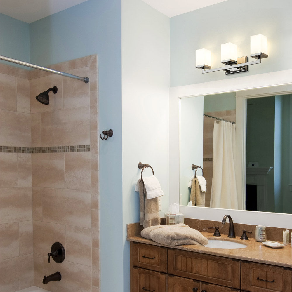 Tidal Bath Vanity Light in bathroom.