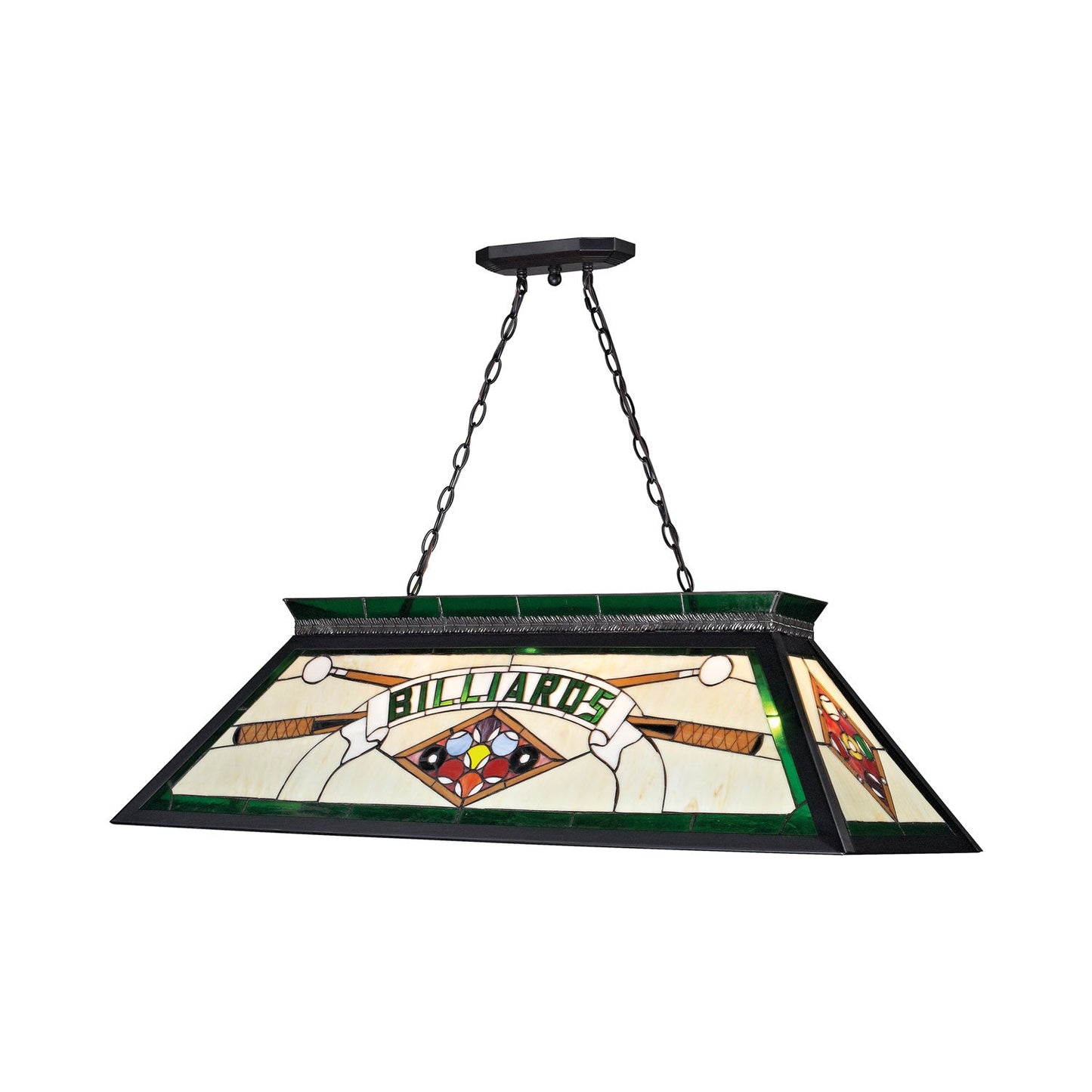 Tiffany Billiard Pendant Light in Green.