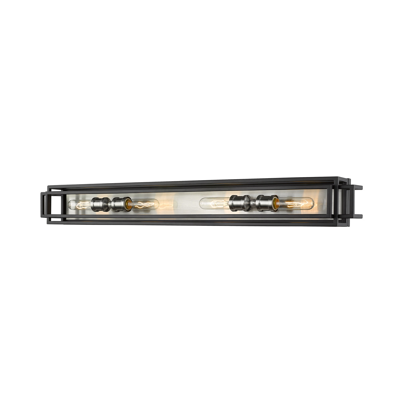 Titania Bath Vanity Light in Black/Brushed Nickel (4-Light).