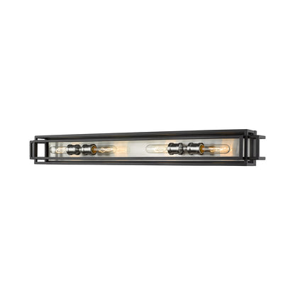 Titania Bath Vanity Light in Black/Brushed Nickel (4-Light).