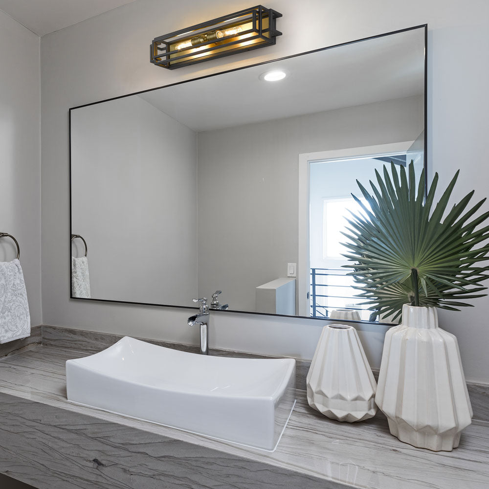 Titania Bath Vanity Light in bathroom.