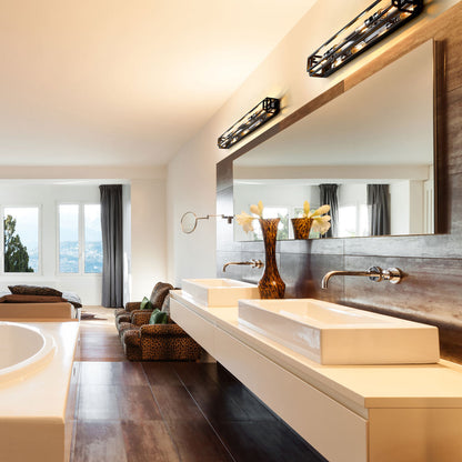 Titania Bath Vanity Light in bathroom.