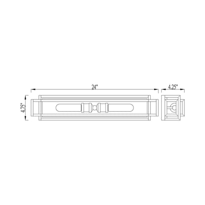 Titania Bath Vanity Light - line drawing.