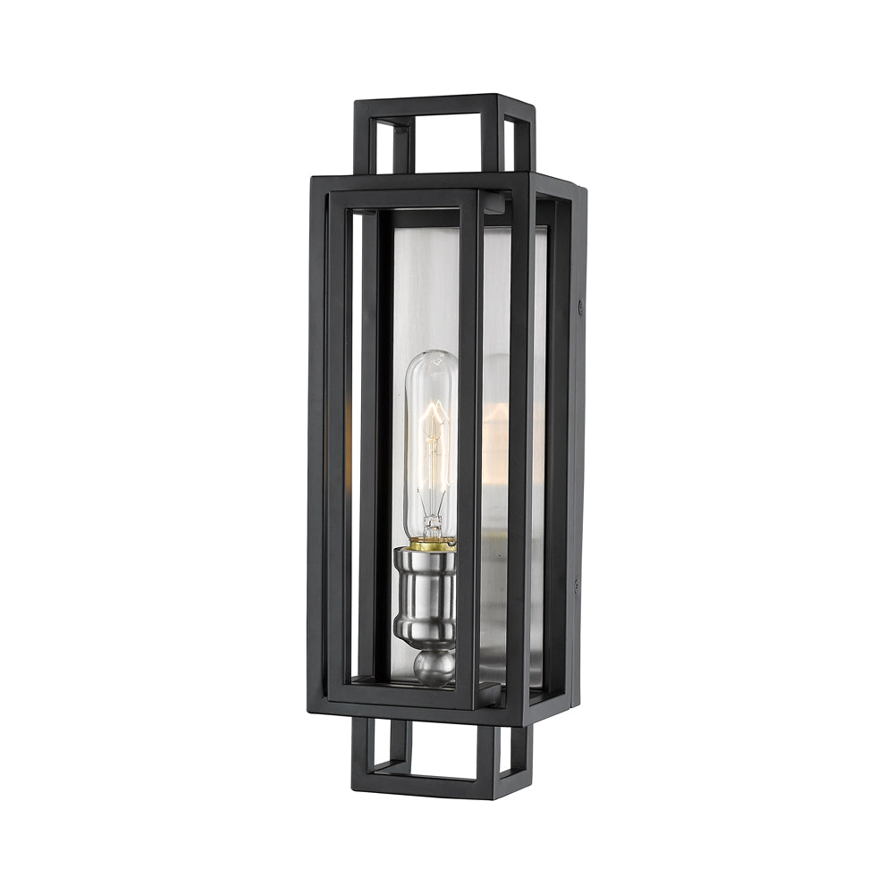 Titania Bath Wall Light in Black/Brushed Nickel.