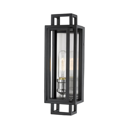 Titania Bath Wall Light in Black/Brushed Nickel.