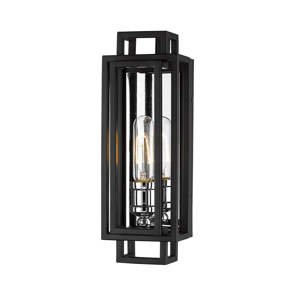 Titania Bath Wall Light in Black/Chrome.
