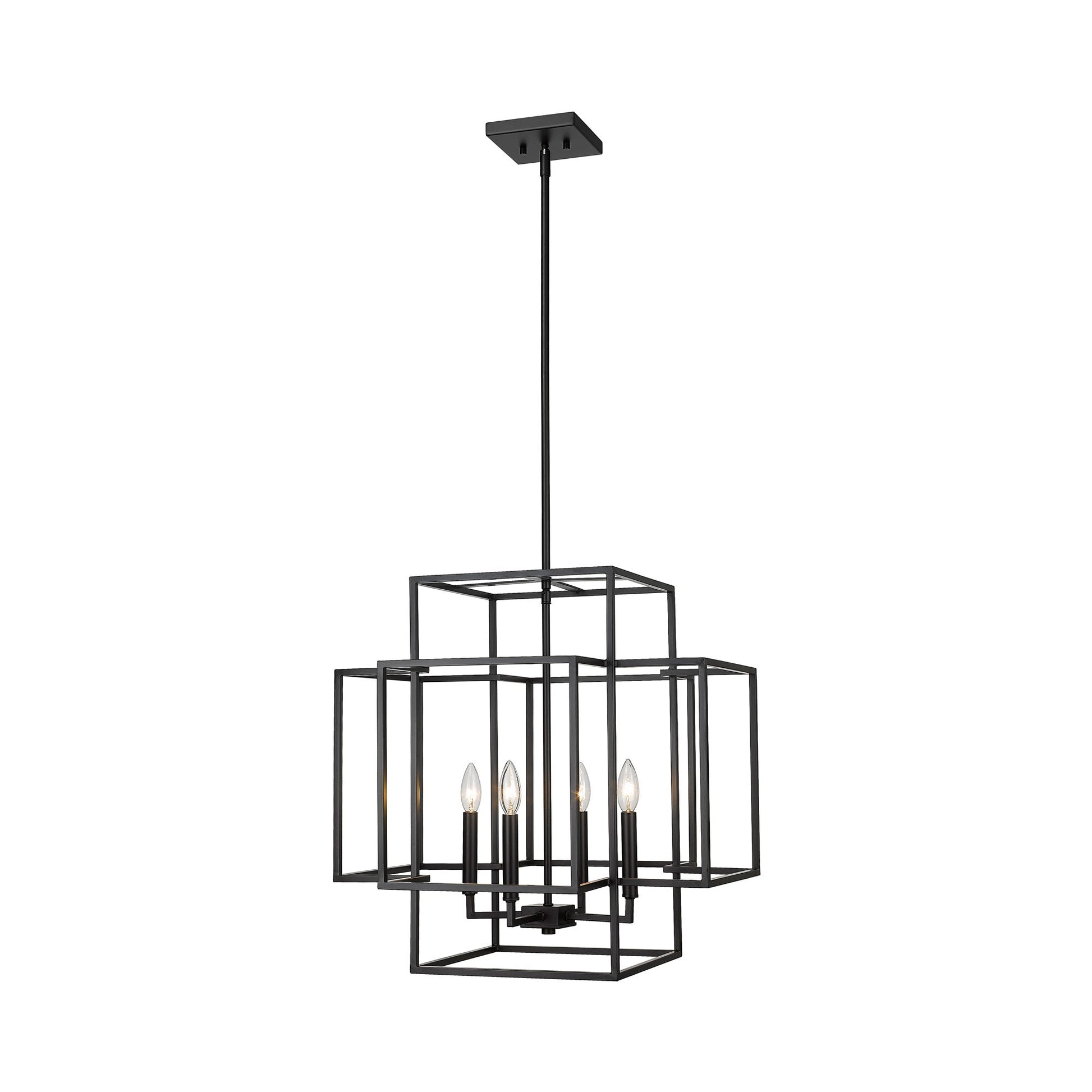 Titania Chandelier in Matte Black (4-Light/22-Inch).