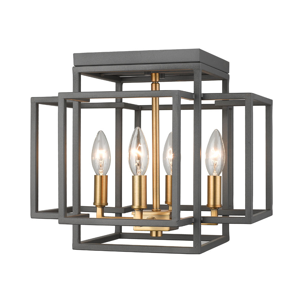 Titania Flush Mount Ceiling Light in Bronze/Olde Brass.