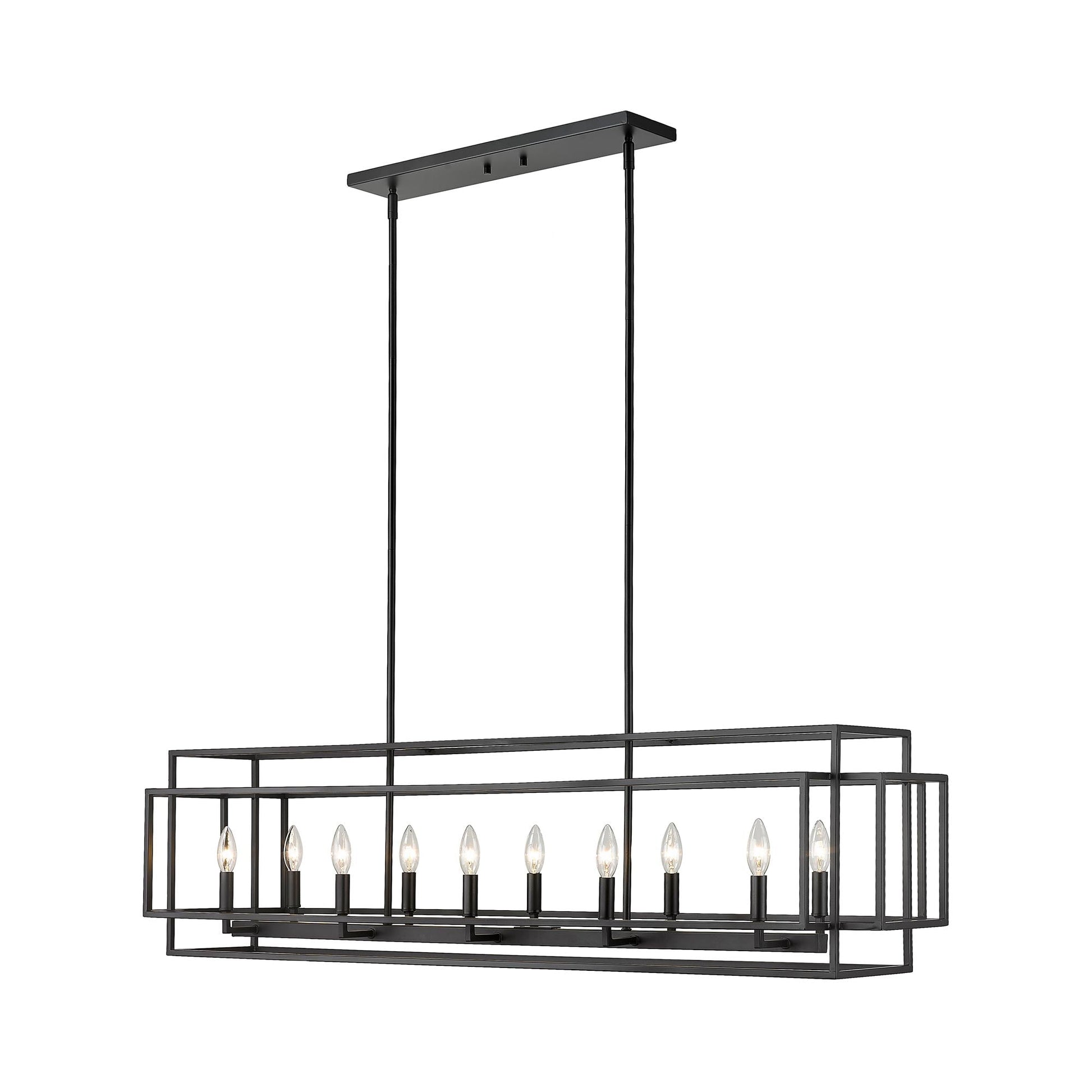 Titania Linear Chandelier in Matte Black (10-Light).