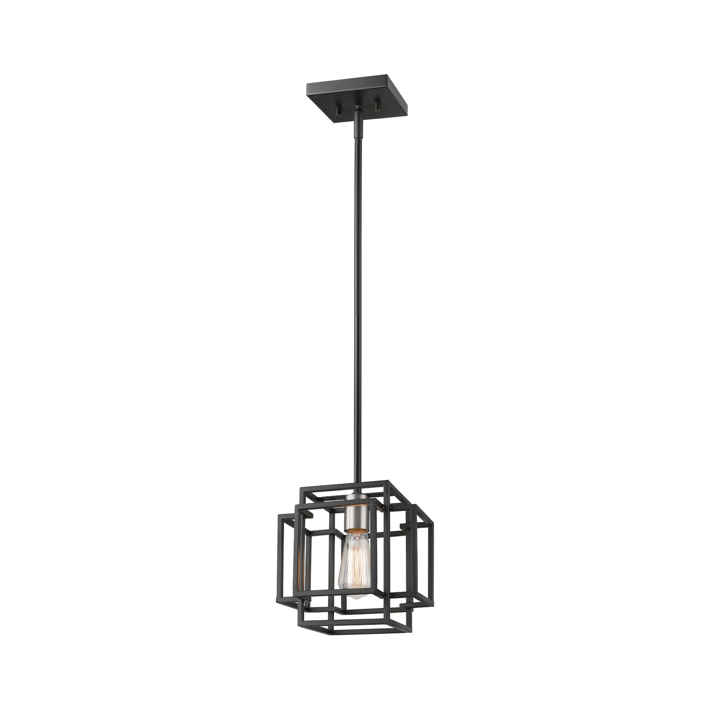 Titania Pendant Light in Black/Brushed Nickel (8.5-Inch).