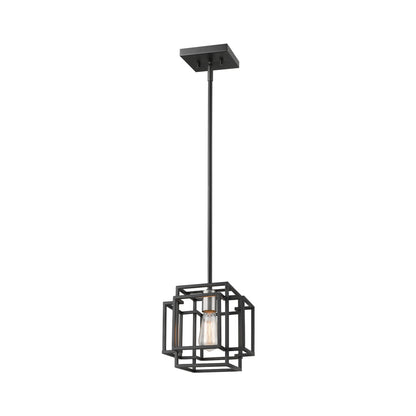 Titania Pendant Light in Black/Brushed Nickel (8.5-Inch).