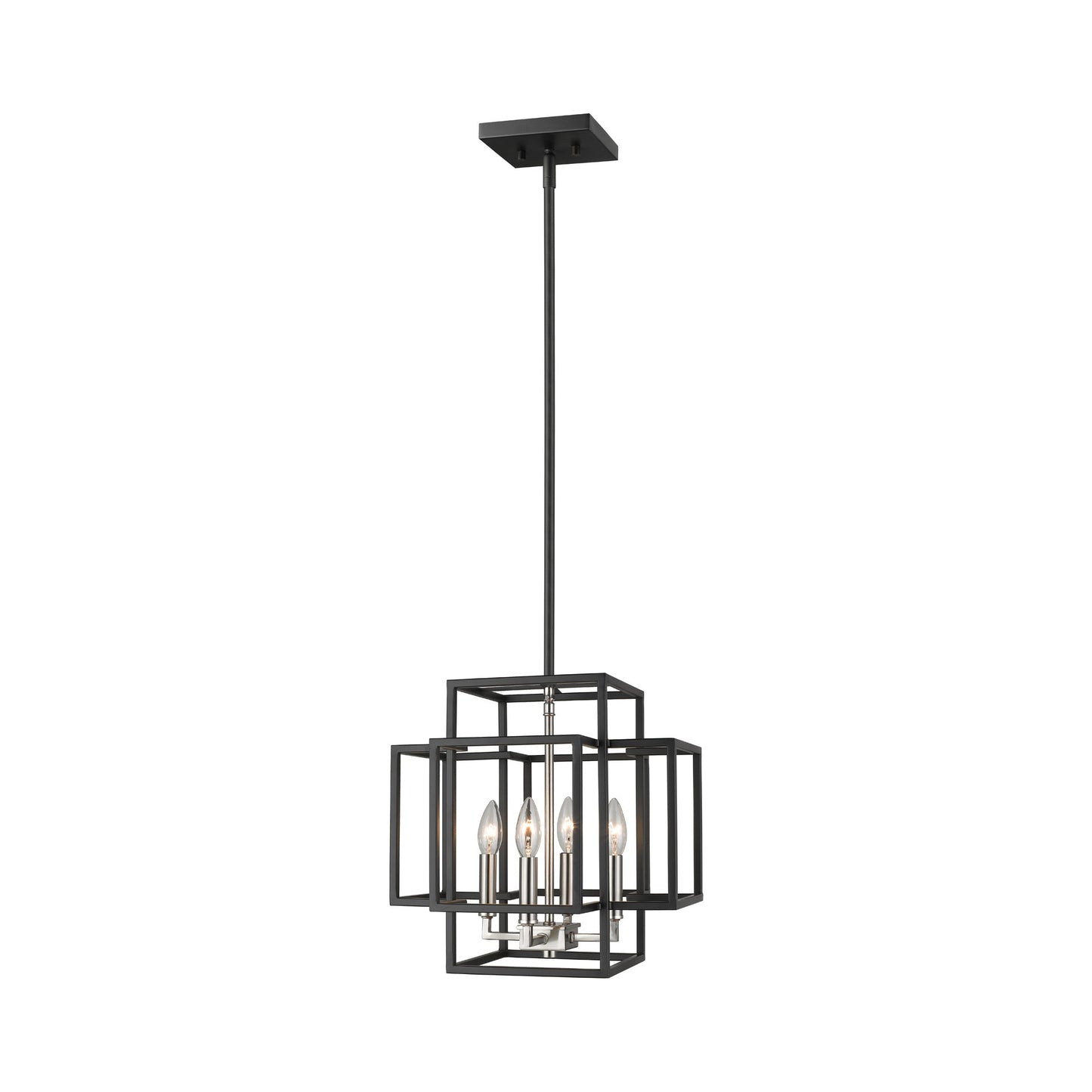 Titania Pendant Light in Black/Brushed Nickel (14-Inch).