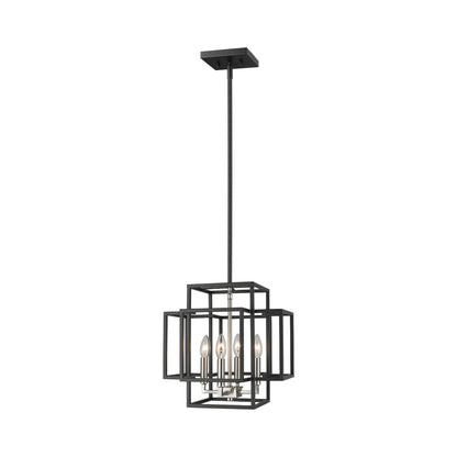 Titania Pendant Light in Black/Brushed Nickel (14-Inch).