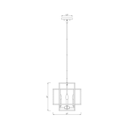 Titania Pendant Light - line drawing.