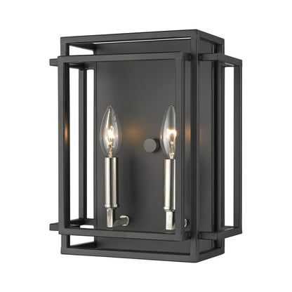 Titania Wall Light in Black/Brushed Nickel.