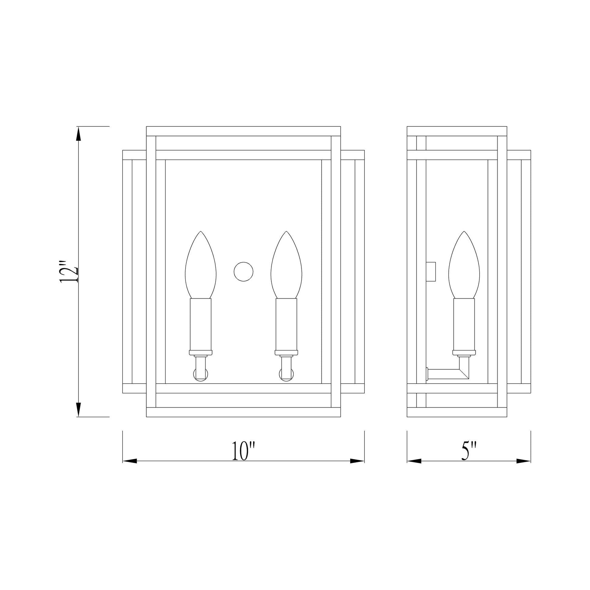 Titania Wall Light - line drawing.
