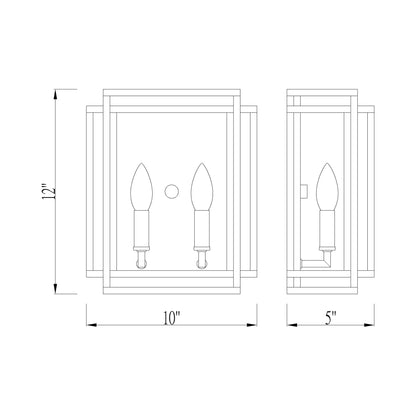 Titania Wall Light - line drawing.