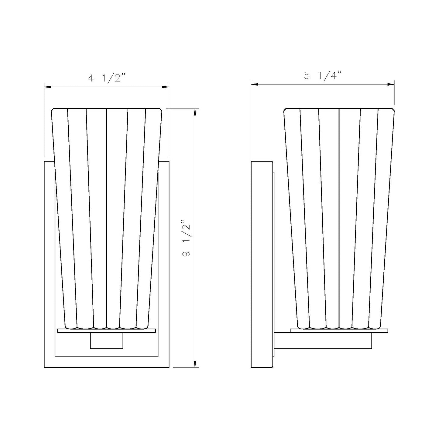 Titus Bath Wall Light - line drawing.