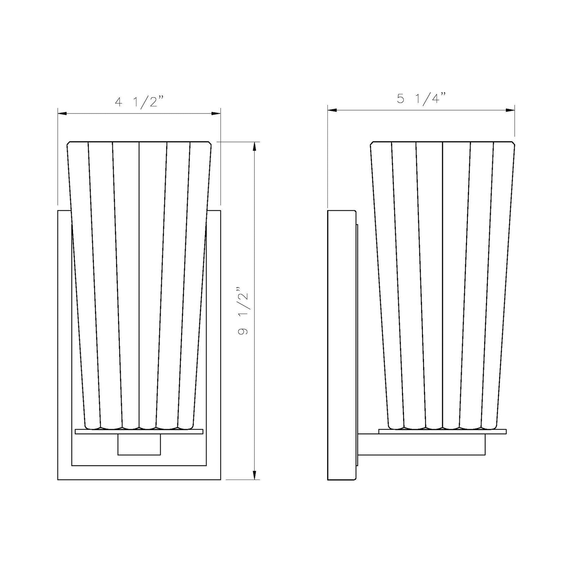 Titus Bath Wall Light - line drawing.