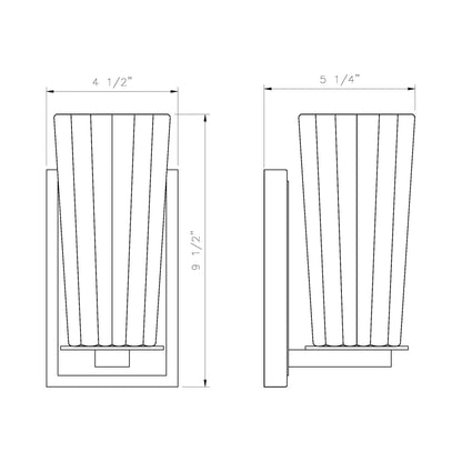 Titus Bath Wall Light - line drawing.