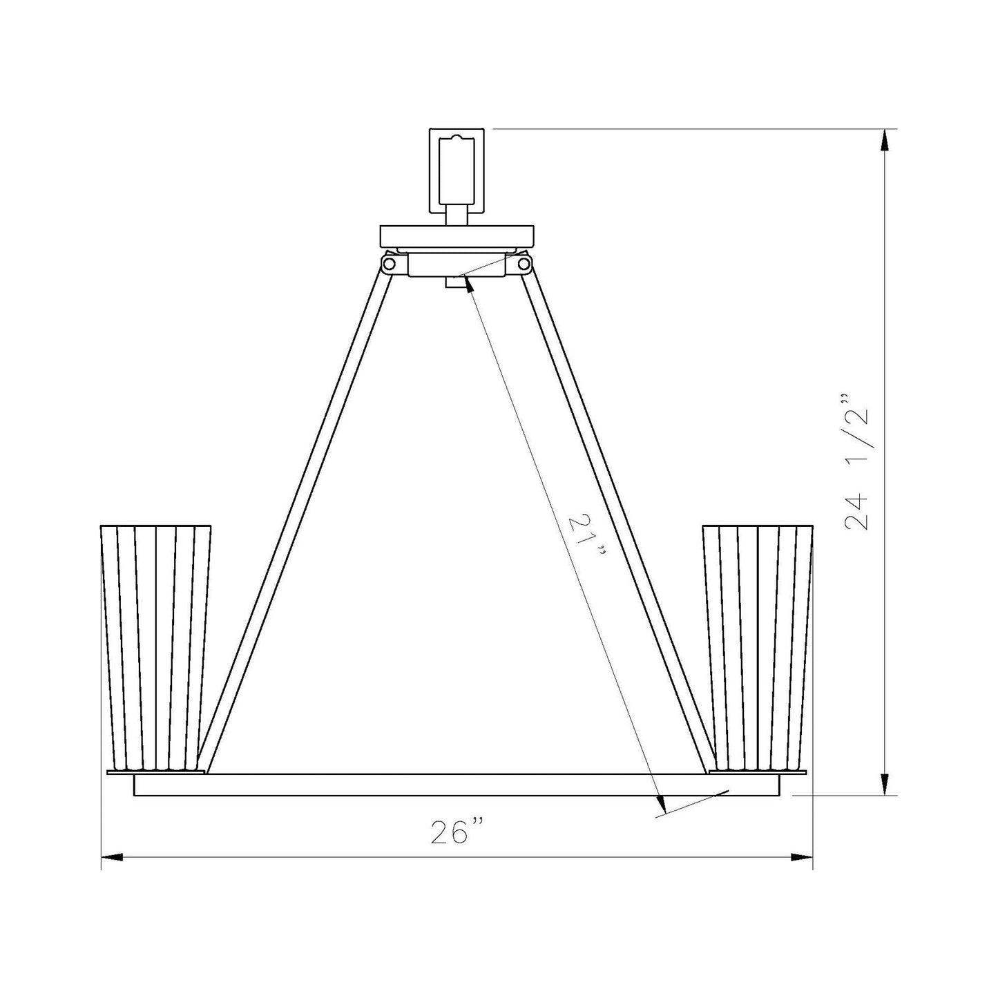 Titus Chandelier - line drawing.