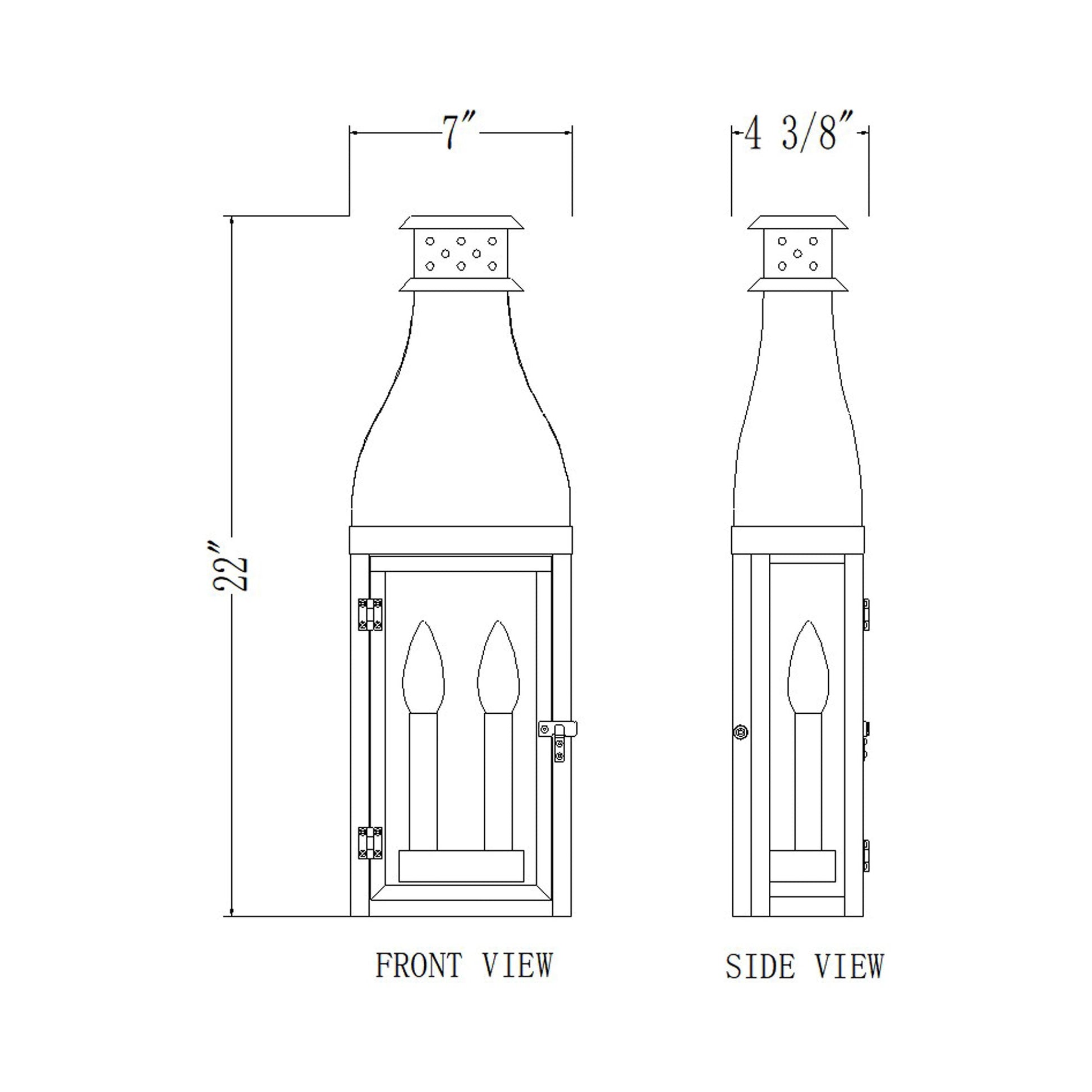 Toulouse Outdoor Wall Light - line drawing.