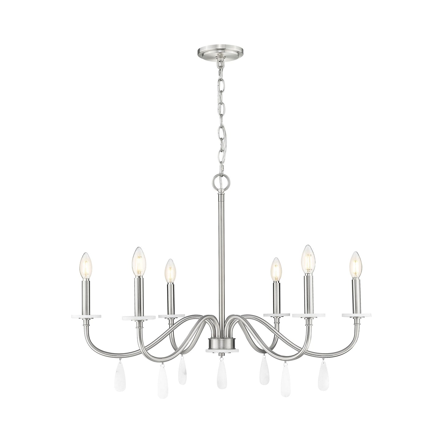 Toussant Chandelier in Brushed Nickel (32-Inch).