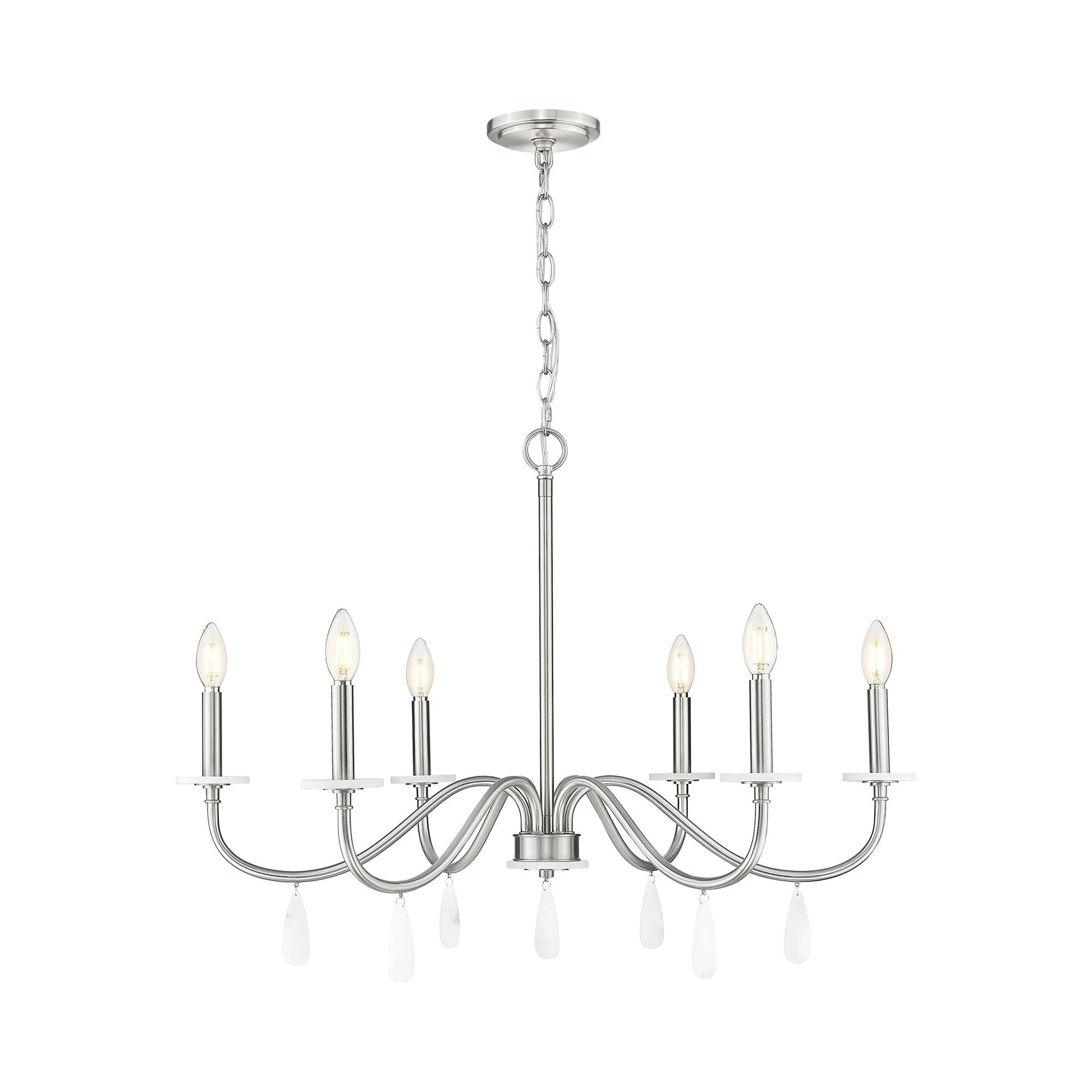 Toussant Chandelier in Brushed Nickel (32-Inch).