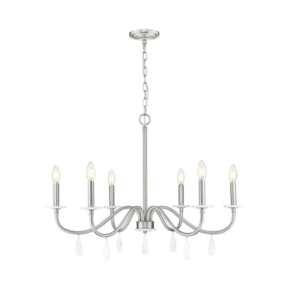 Toussant Chandelier in Brushed Nickel (32-Inch).