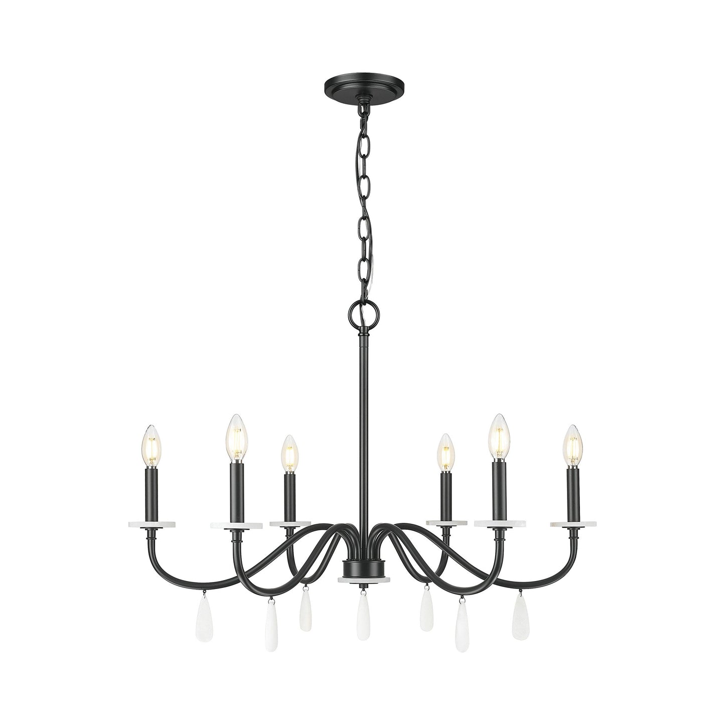 Toussant Chandelier in Matte Black (32-Inch).