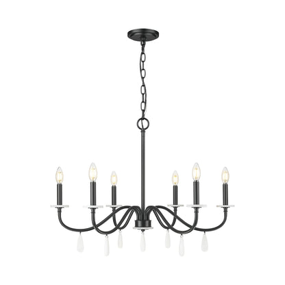 Toussant Chandelier in Matte Black (32-Inch).
