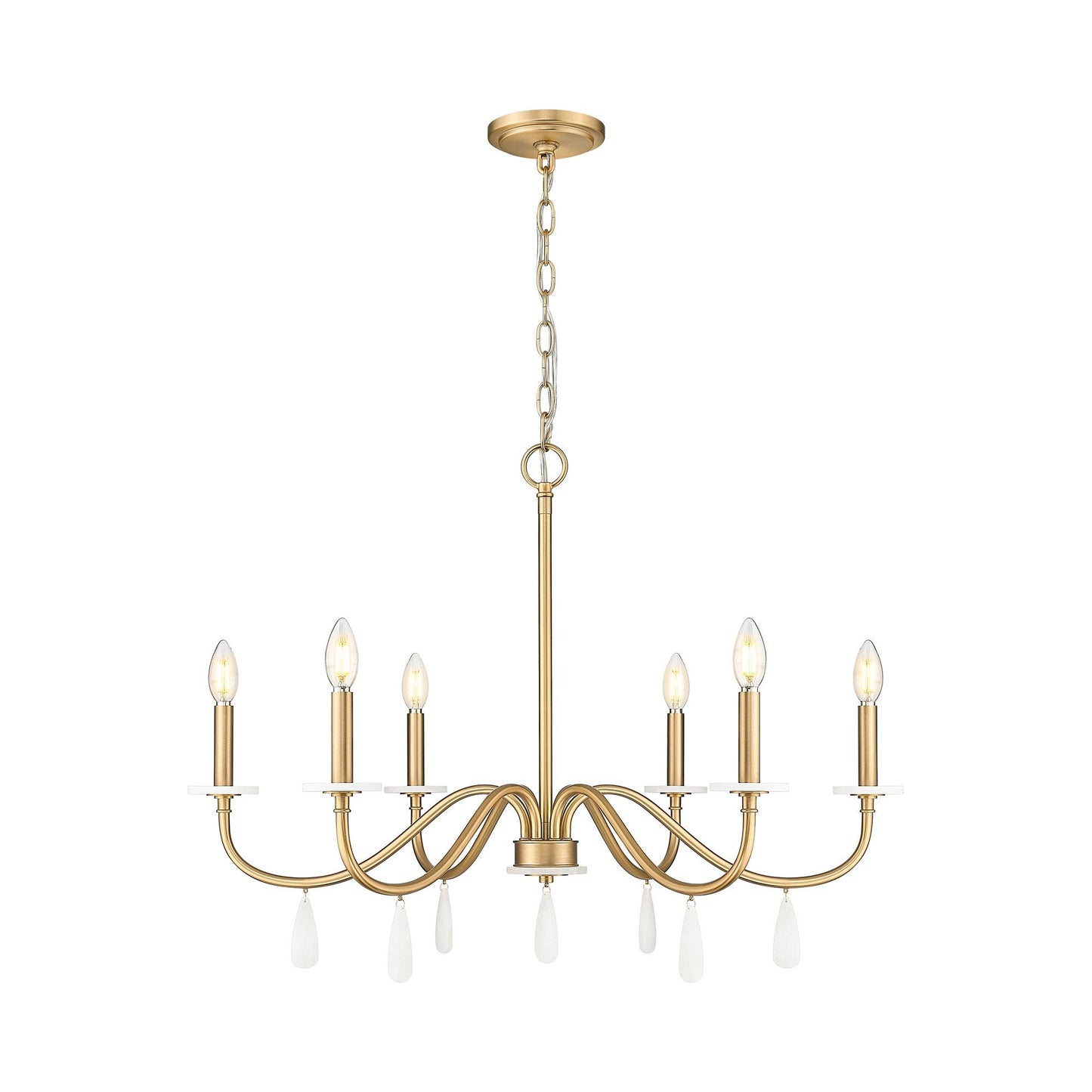 Toussant Chandelier in Modern Gold (32-Inch).