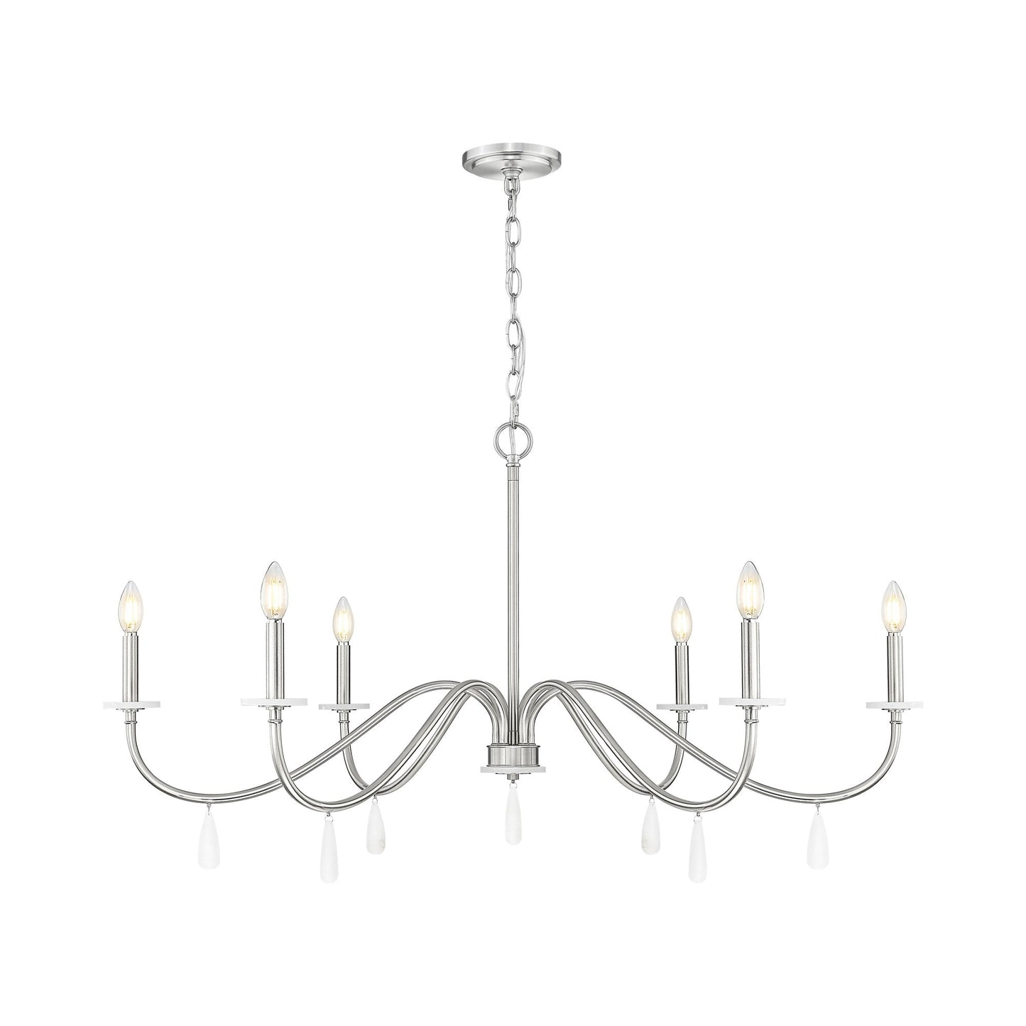 Toussant Chandelier in Brushed Nickel (45-Inch).