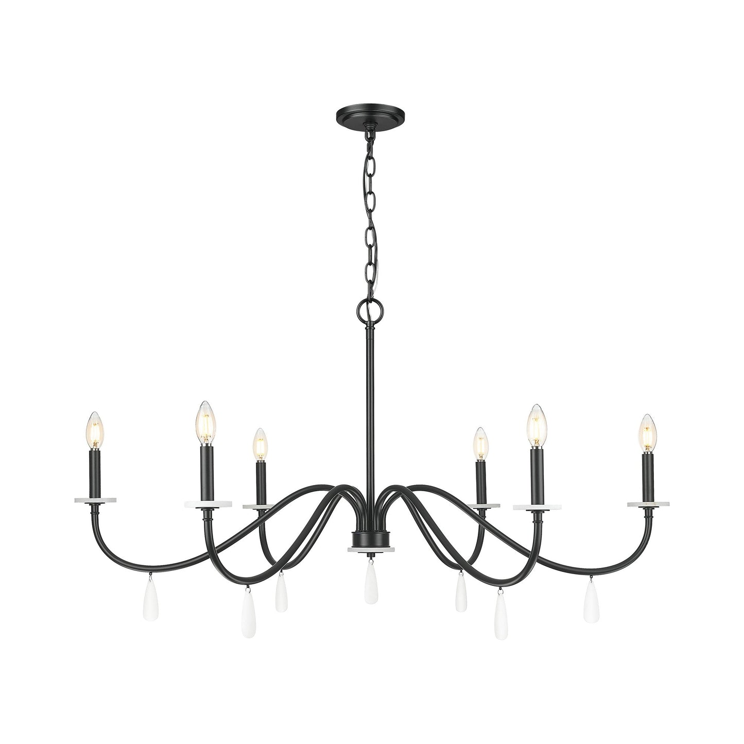 Toussant Chandelier in Matte Black (45-Inch).