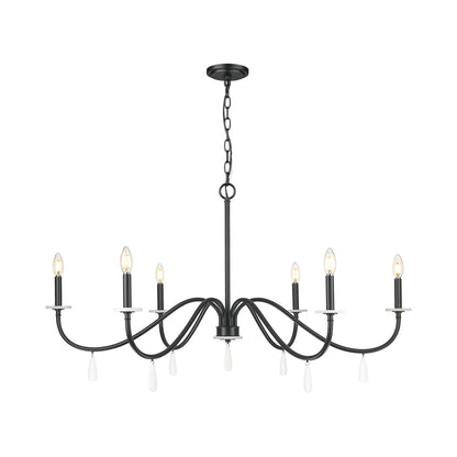 Toussant Chandelier in Matte Black (45-Inch).