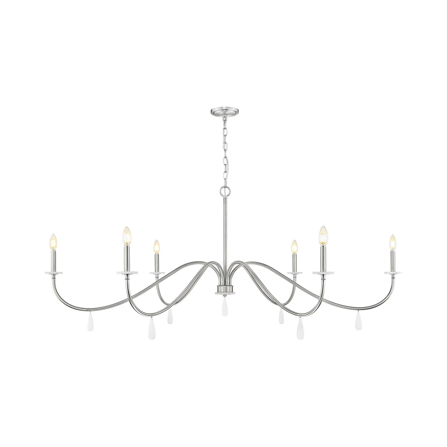 Toussant Chandelier in Brushed Nickel (63-Inch).