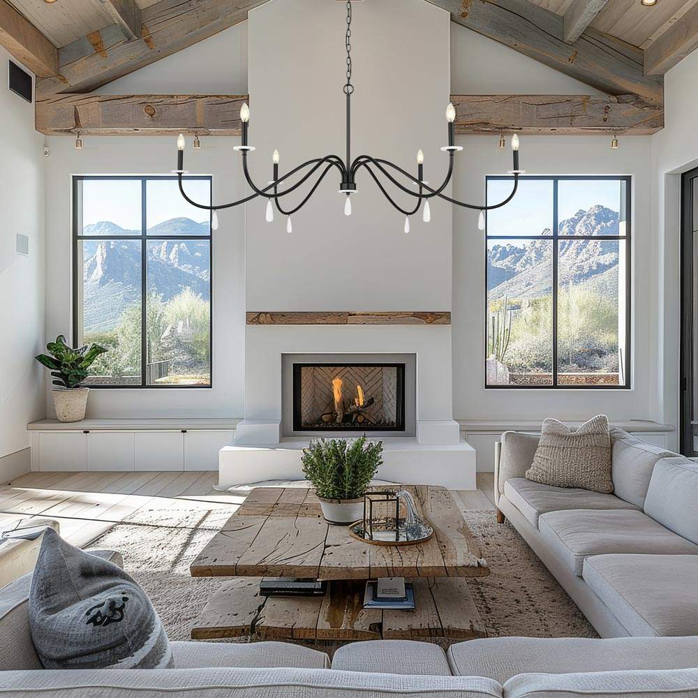 Toussant Chandelier in living room.