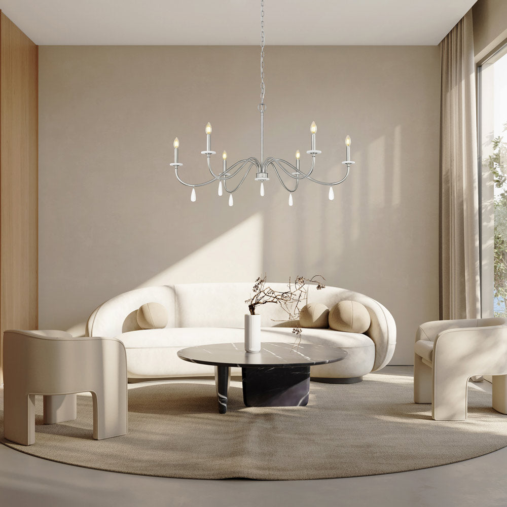 Toussant Chandelier in living room.