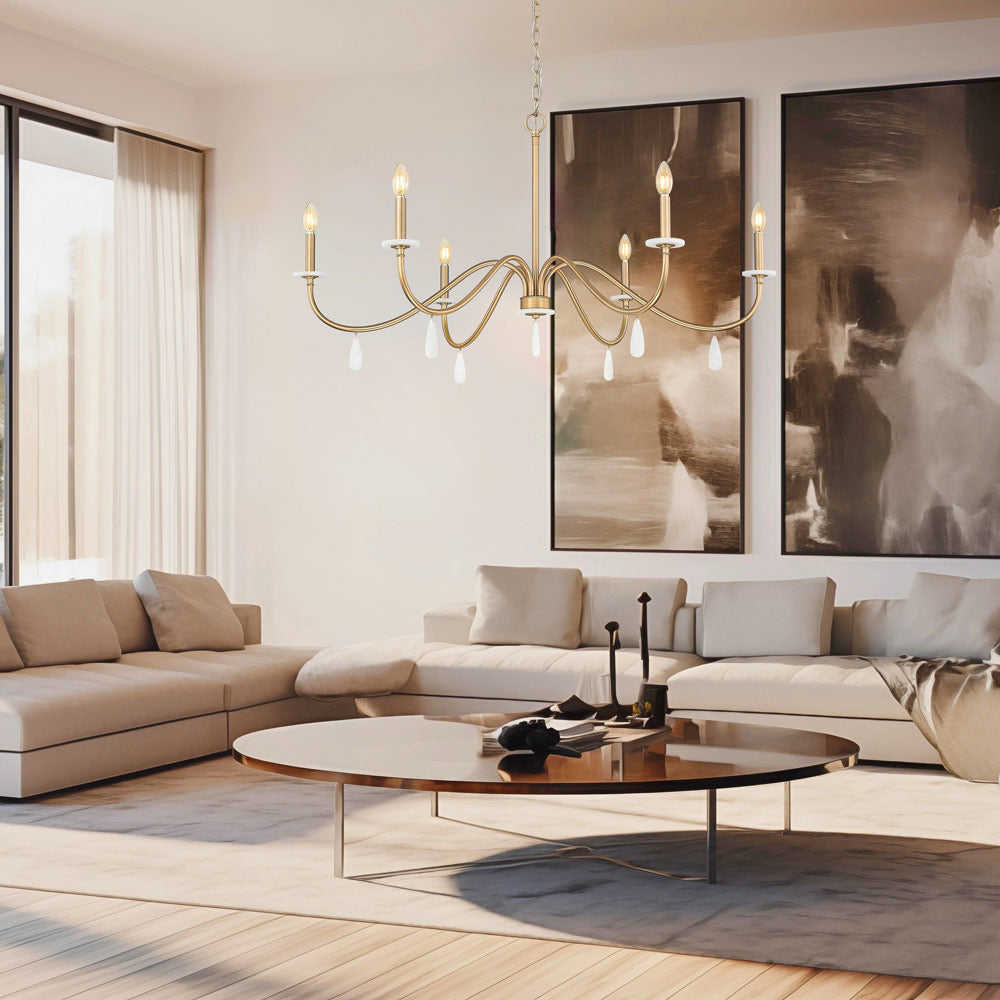 Toussant Chandelier in living room.