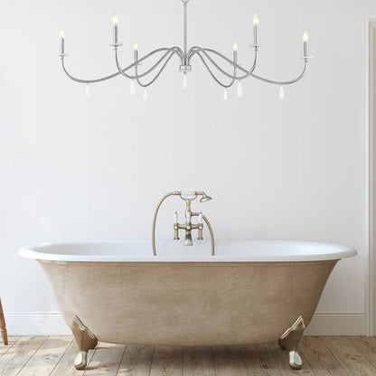 Toussant Chandelier in bathroom.