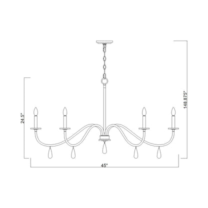 Toussant Chandelier - line drawing.
