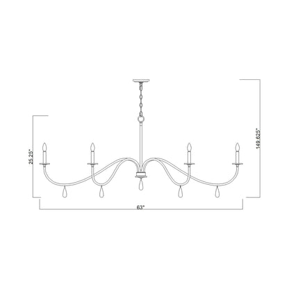 Toussant Chandelier - line drawing.