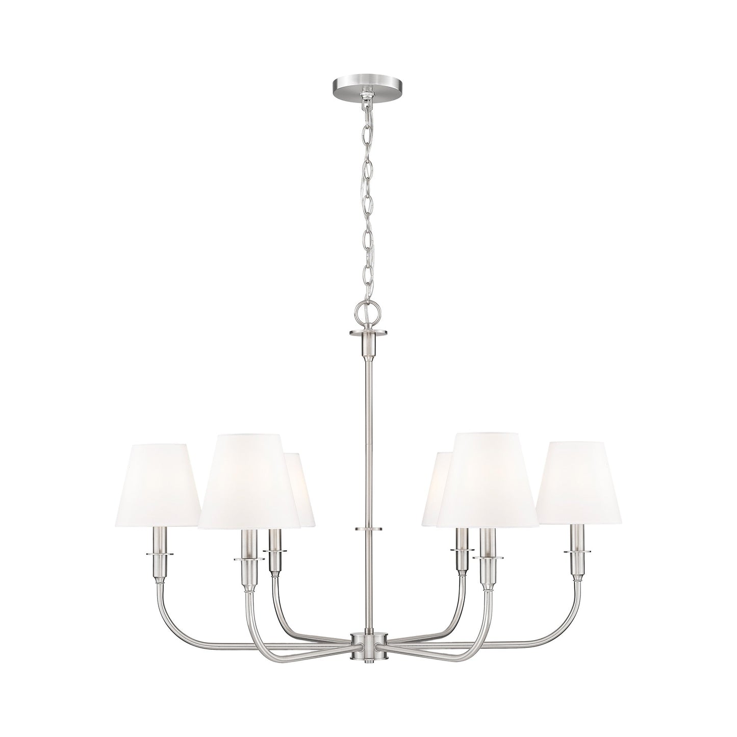 Tova Chandelier in Brushed Nickel (36.5-Inch).