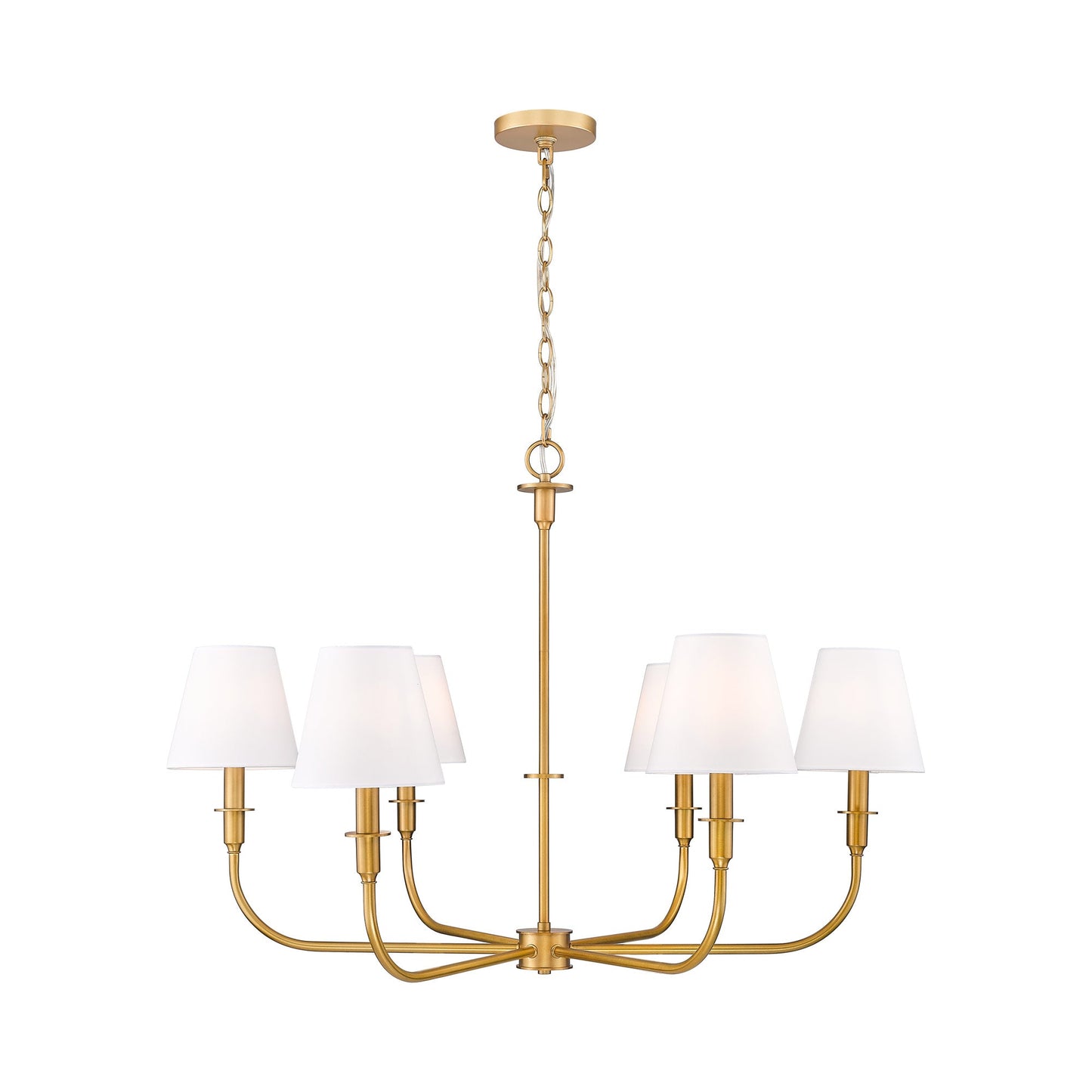 Tova Chandelier in Rubbed Brass (36.5-Inch).