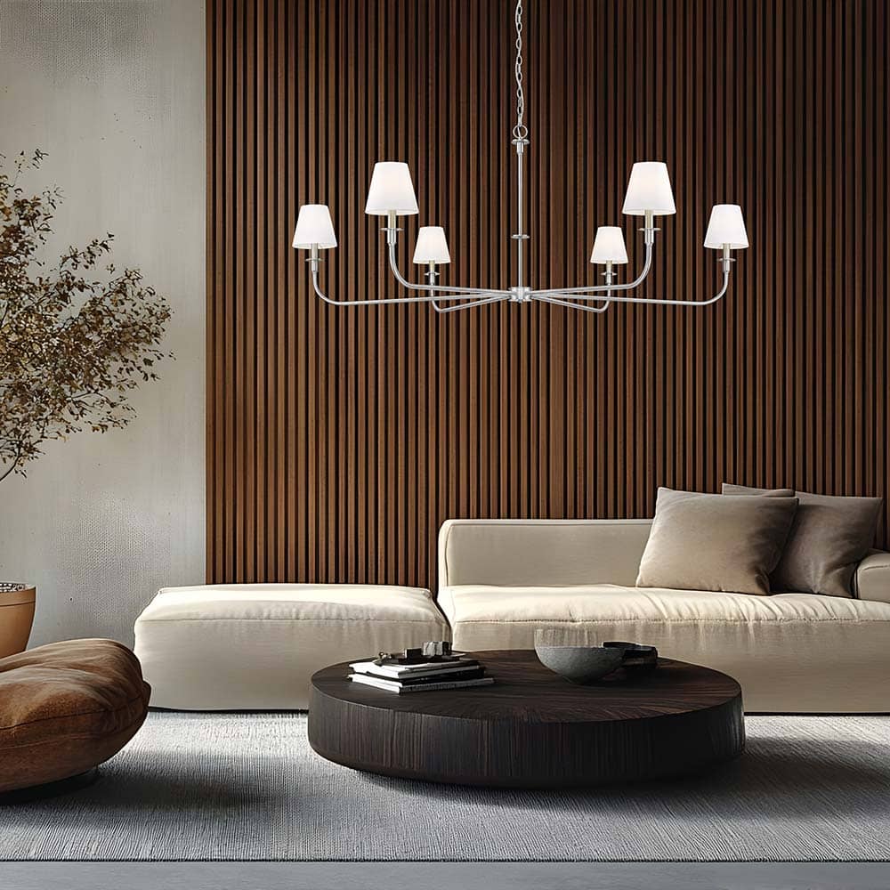 Tova Chandelier in living room.