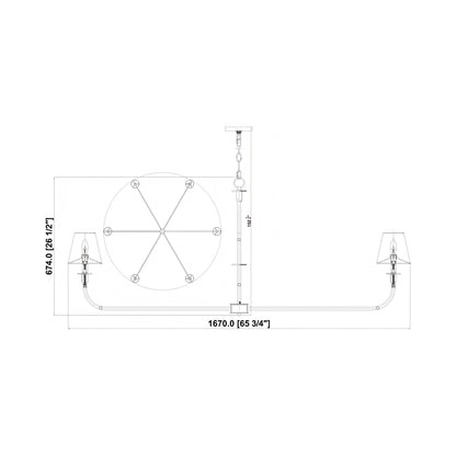 Tova Chandelier - line drawing.