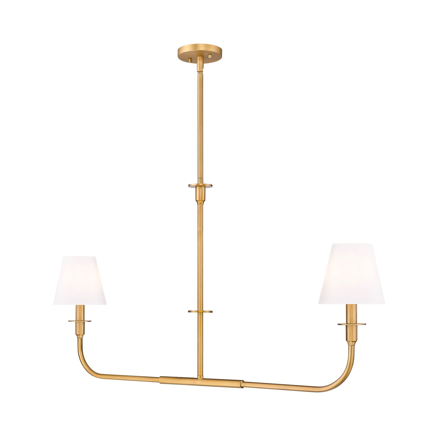 Tova Linear Chandelier in Rubbed Brass (45.75-Inch).