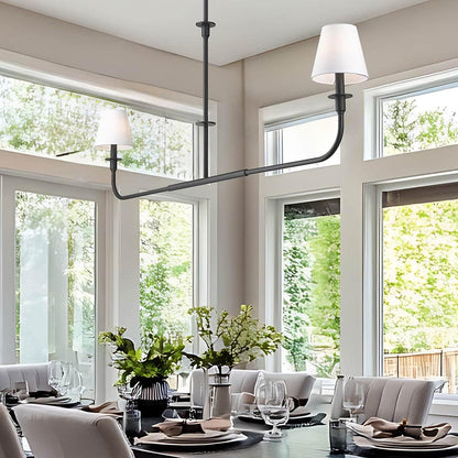 Tova Linear Chandelier in dining room.