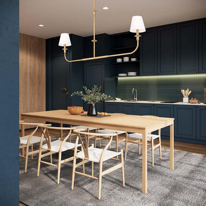 Tova Linear Chandelier in dining room.